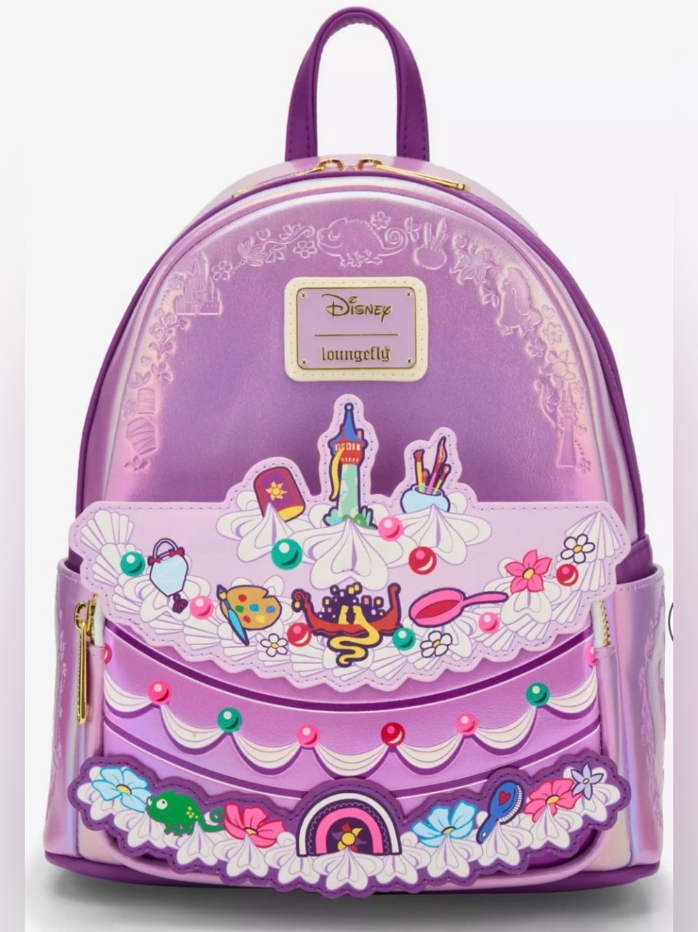 New Loungefly Tangled Cake Box Lunch Exclusive Embellished Mini Backpack